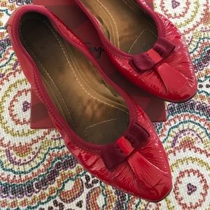 Authentic Salvatore Ferragamo My Joy Flats in Red